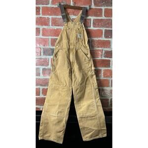 Carhartt Overalls Canvas Youth Reinforced Knee Patches Size Large (30” Wast)